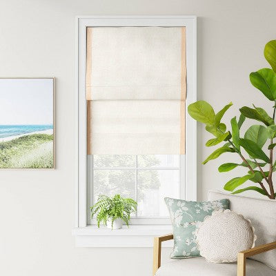  1pc Light Filtering Cordless Linen Blend Roman Window Shade Light Orange - Threshold™