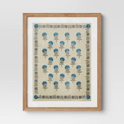  (Set Of 2) 16"x 20" Embroidered Floral Textile Wall Decors Neutrals - Threshold™