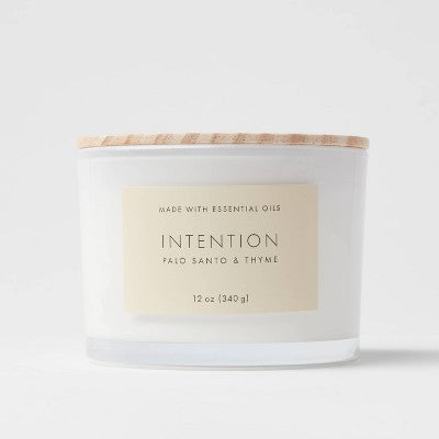  Wood Lidded Glass Wellness Intention Candle - Threshold™