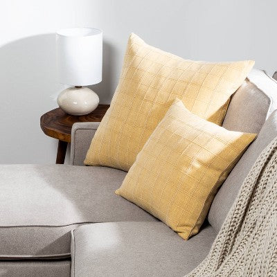  Woven Washed Windowpane Throw Pillow - Threshold™