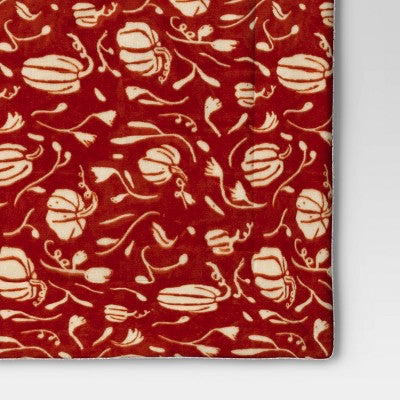  Mini Pumpkin Printed Plush With Shearling Reverse Throw Blanket - Threshold™