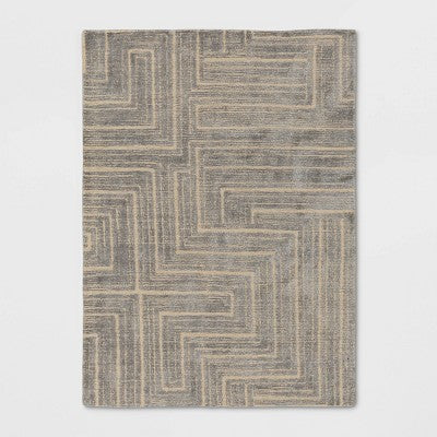  Linen Shine Overtufted Area Rug Gray/Ivory - Threshold™