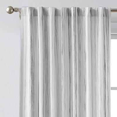  1pc 50"x84" Light Filtering Striped Curtain Panel Gray - Threshold™