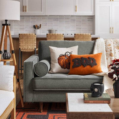  Oversize Boo Tufted Woven Cotton Lumbar Halloween Throw Pillow - Threshold™