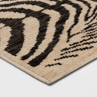  Washable Woven Zebra Accent Rug Black/Tan - Threshold™