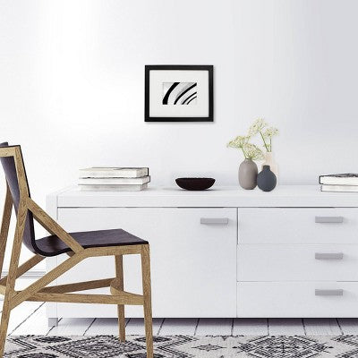  8" X 10" Matted To 4" X 6" Thin Gallery Image Frame Beveled Mat Black - Threshold™: Modern Wall Decor, MDF Material