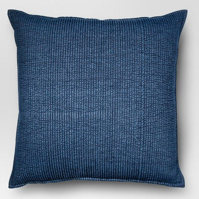 Oversized Quilted Solid Square Pillow Chambray - Threshold™