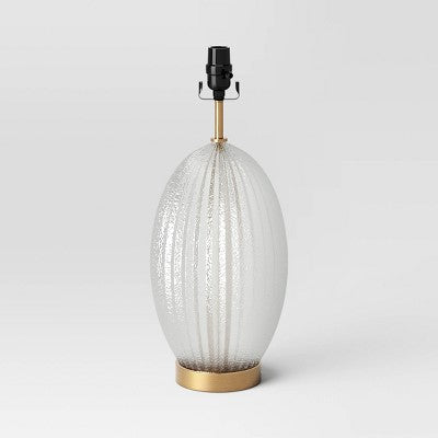  Large Ribbed Glass Lamp Base Clear - Threshold™