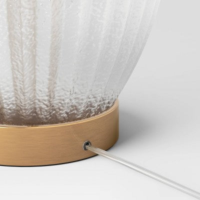  Large Ribbed Glass Lamp Base Clear - Threshold™