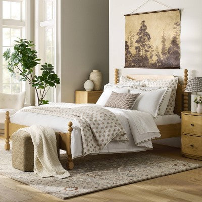  36"x48" Sepia Wilderness Paper Banner: Threshold™ Designed W/Studio McGee, Rustic Pine Frame, Nature Art