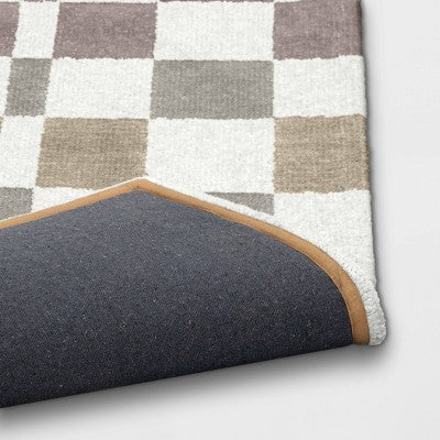  Checkered Woven Flatweave Area Rug White - Threshold™