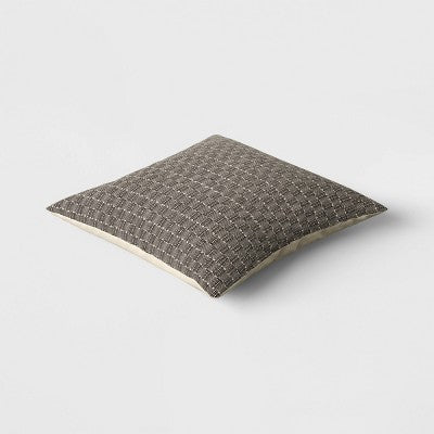  Oversized Textural Woven Square Throw Pillow Black/Neutral - Threshold™