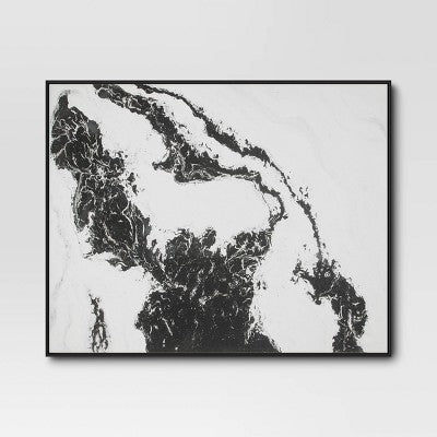  30" X 24" 2pk Marble Framed Printed Canvases Black/Tan - Threshold™