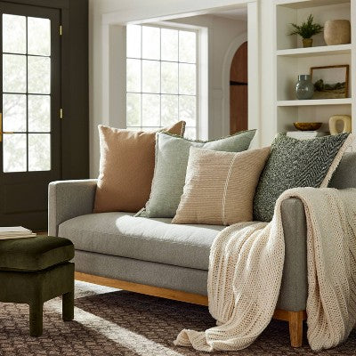  Herringbone With Frayed Edges Throw Pillow - Threshold™ Designed With Studio McGee