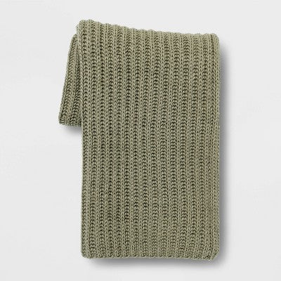  Chunky Knit Reversible Throw Blanket - Threshold™