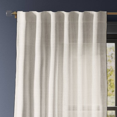  Light Filtering Marrow Edge Curtain Panel Ivory - Threshold™