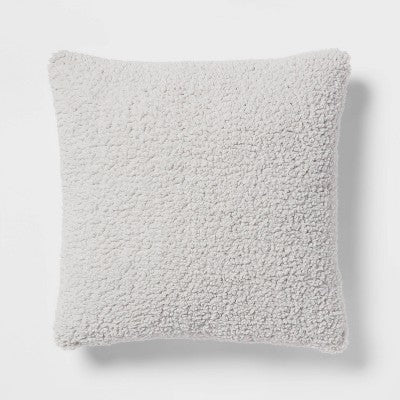  Euro Traditional Cozy Sherpa Fur Decorative Throw Pillow - Threshold™