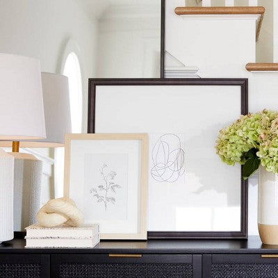  21.49" X 21.49" Matted To 5" X 7" Gallery Single Image Frame Black - Threshold™ Designed With Studio McGee