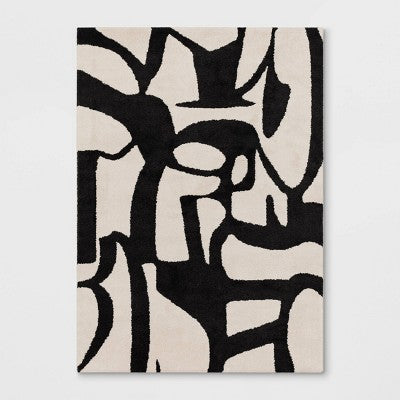  Abstract Inkblot Rug Black/White - Threshold™