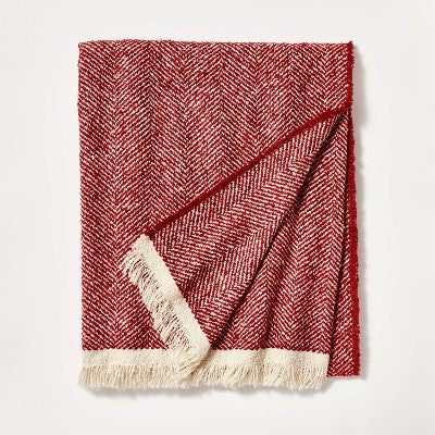  Herringbone Frayed Edges Throw Blanket - Threshold™ Designed With Studio McGee