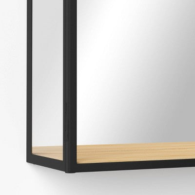  12"x14" Arched Mirrored Display Box Black - Threshold™: Modern Vertical Decor With Shelf