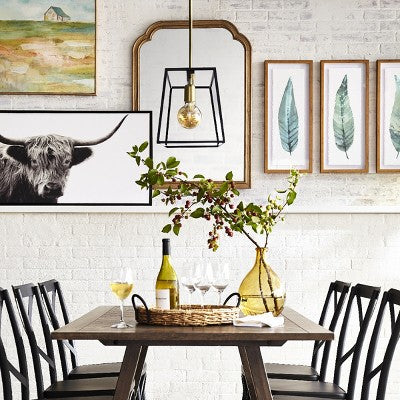 (Set Of 3) 28"x12" Framed Leaves Decorative Wall Art White - Threshold™