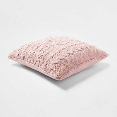  Oversized Cable Knit Chenille Throw Pillow - Threshold