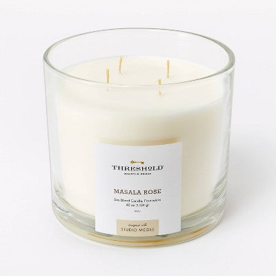  Clear Glass Masala Rose Candle White - Threshold™ Designed With Studio McGee