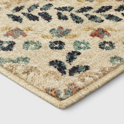  7'x10' Oxon Floral Mosaic Woven Area Rug Beige - Threshold™