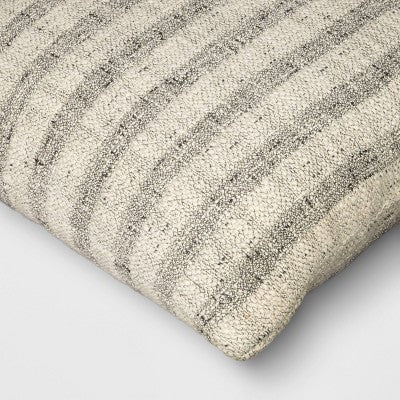  Woven Striped Square Throw Pillow Black/Ivory - Threshold™