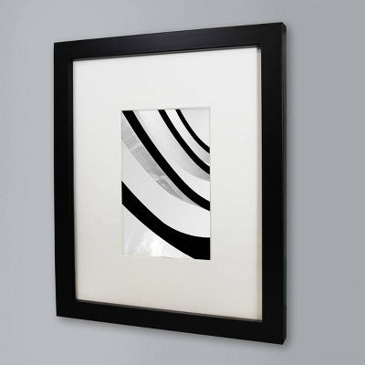  8" X 10" Matted To 4" X 6" Thin Gallery Image Frame Beveled Mat Black - Threshold™: Modern Wall Decor, MDF Material