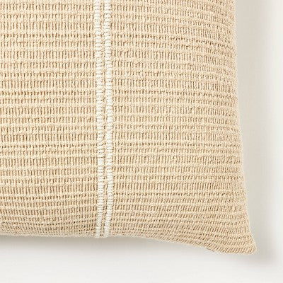  Oversize Embroidered Striped Throw Pillow Cream - Threshold™ Designed With Studio McGee