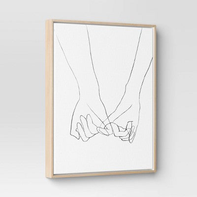  (Set Of 2) 16" X 20" Hands Framed Canvas - Threshold™: Modern Wall Art, Vertical Orientation, Sawtooth Back