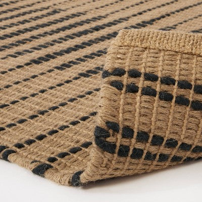  Reseda Hand Woven Striped Jute Cotton Area Rug Black - Threshold™ Designed With Studio McGee