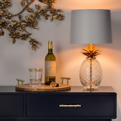  Glass Pineapple Table Lamp Brass (Includes LED Light Bulb) - Threshold™