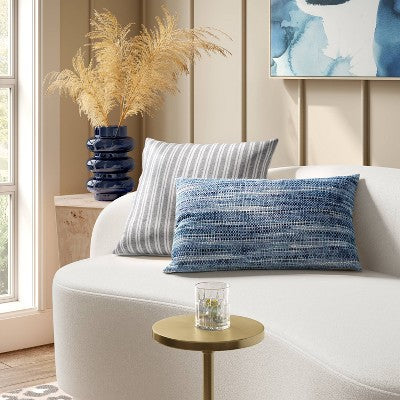  Oversized Lumbar Woven Pillow Blue - Threshold™