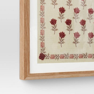  (Set Of 2) 16"x 20" Embroidered Floral Textile Wall Decors Neutrals - Threshold™