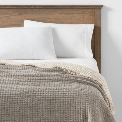  60"x80" Woven Bed Throw Gray - Threshold™