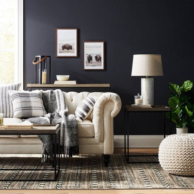 Textured Trim Lamp Shade Cream - Threshold