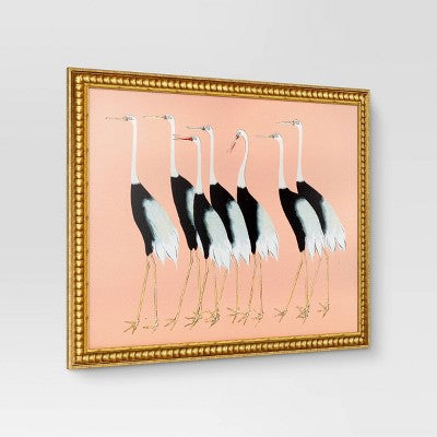  30"x 24" Stylized Bird Canvas Board Framed Art - Threshold™