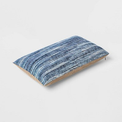  Oversized Lumbar Woven Pillow Blue - Threshold™