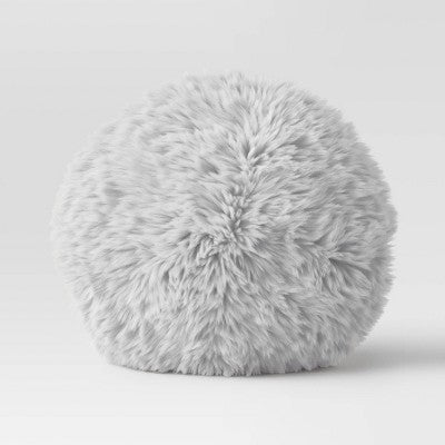  Long Faux Fur Round Throw Pillow - Threshold™