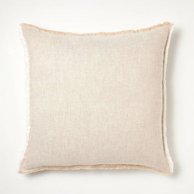  Oversized Reversible Linen Square Throw Pillow With Frayed Edges - Threshold™ Designed With Studio McGee