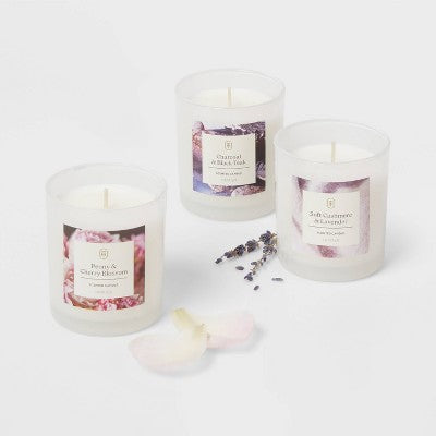  3pk Milky Glass Everyday Fragrances Candle Gift Set Jar Candle - Threshold™