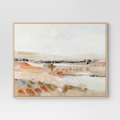  (Set Of 2) 24" X 30" Faded Landscape Framed Wall Canvases Natural - Threshold™