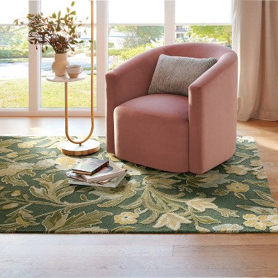  5'x7' Floral Handtufted Area Rug Dark Green - Threshold™