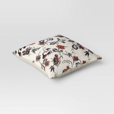  Halloween Botanical Woven Cotton Square Halloween Throw Pillow - Threshold™