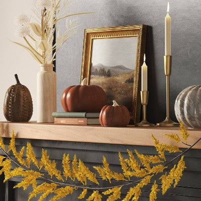  Large Grass Arrangement In Wood Pot - Threshold™