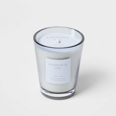  Colored Vase Glass With Dustcover Rainwater Lily Candle Gray - Threshold™