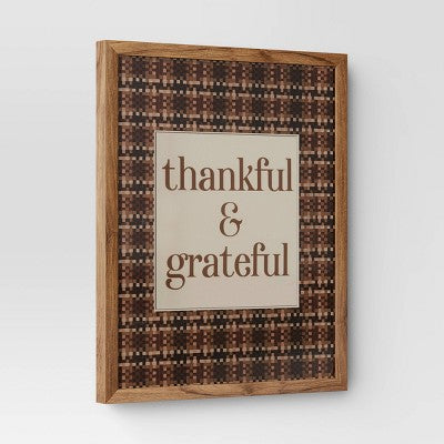  16" X 20" Thankful & Grateful Framed Under Plexi - Threshold™